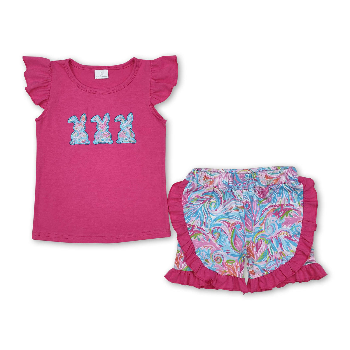 Short sleeves camo bunny top camo shorts boys Easter outfits