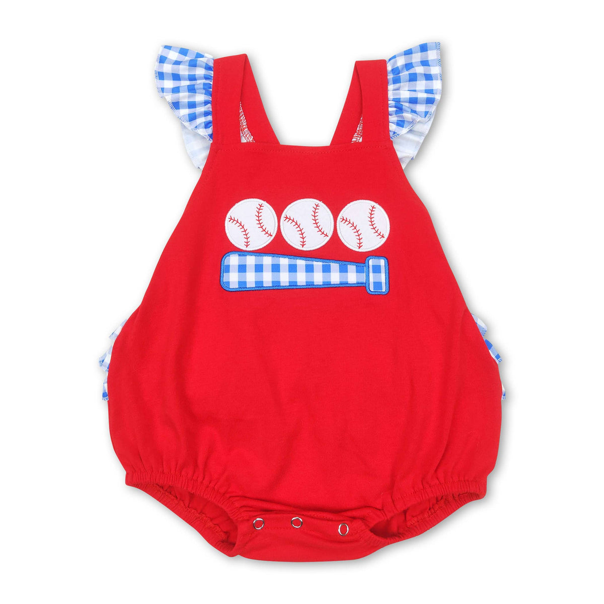 Red baseball shirt plaid shorts kids boys outfits
