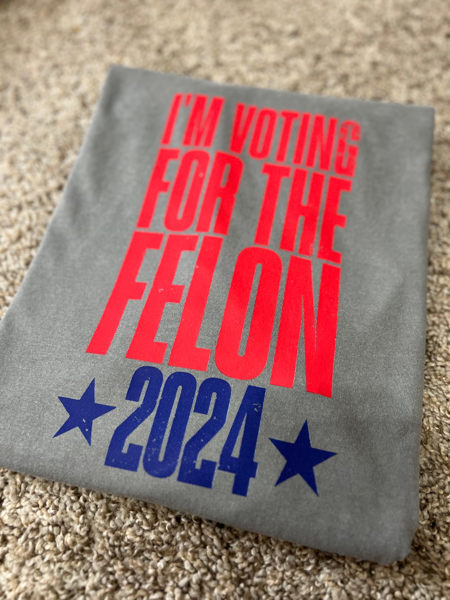 Comfort Colors Gray Voting Felon Tshirt