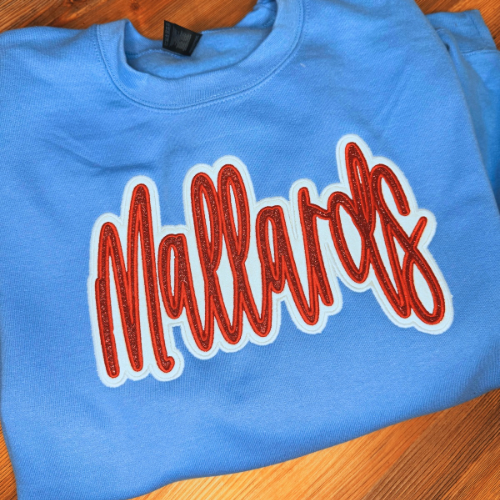 Double Glitter Appliqué Mallards Crewneck Only