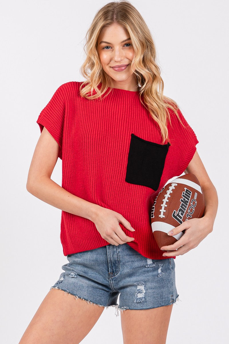 Color Blocked Sweater Top